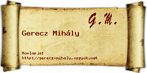 Gerecz Mihály névjegykártya
